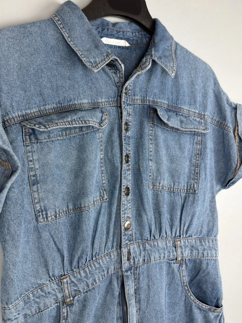 Given Kale Denim Dress Women XL Blue Casual Collar Shirt Midi Maxi Travel Basic